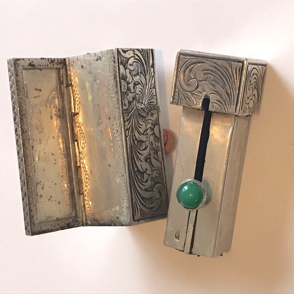 Vintage Sterling Silver Lipstick Case w/Mirror - Picture 4 of 5